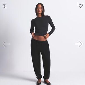 SKIMS Cotton Jersey Long Sleeve Cropped Top